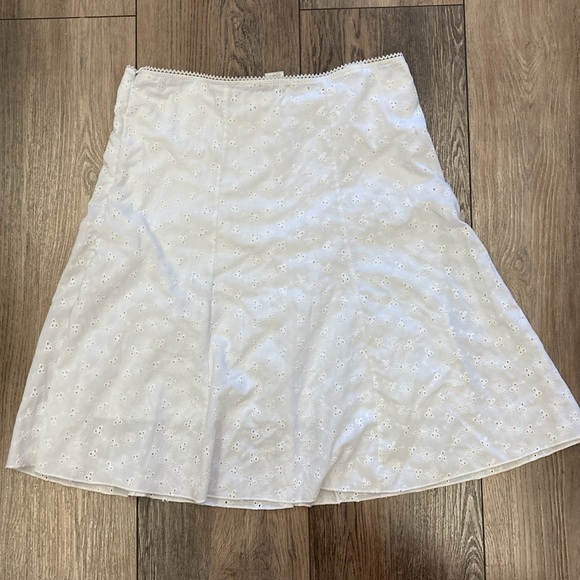 White, Eyelet, Women's, Skirt, midi, wedding, bridal, casual, church, basic - Picture 6 of 7